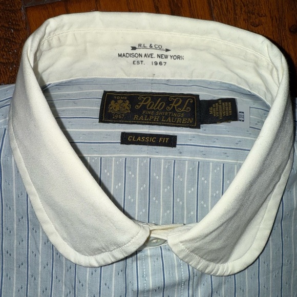 Polo Ralph Lauren Club Collar Striped Shirt Polo Fine Shirting Harrods Exclusive - Picture 10 of 12